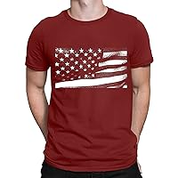 2024 Novel Mens 1776 Distressed T-Shirt 4th of July Shirt Tops American Flag Patriotic Short Sleeve Independence Day Shirt