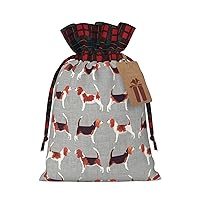 MQGMZ Beagle Patterns Print Xmas Gift Bags, Candy Bags For Wrapping Gifts For Halloween, Birthday, Wedding, 2 Sizes