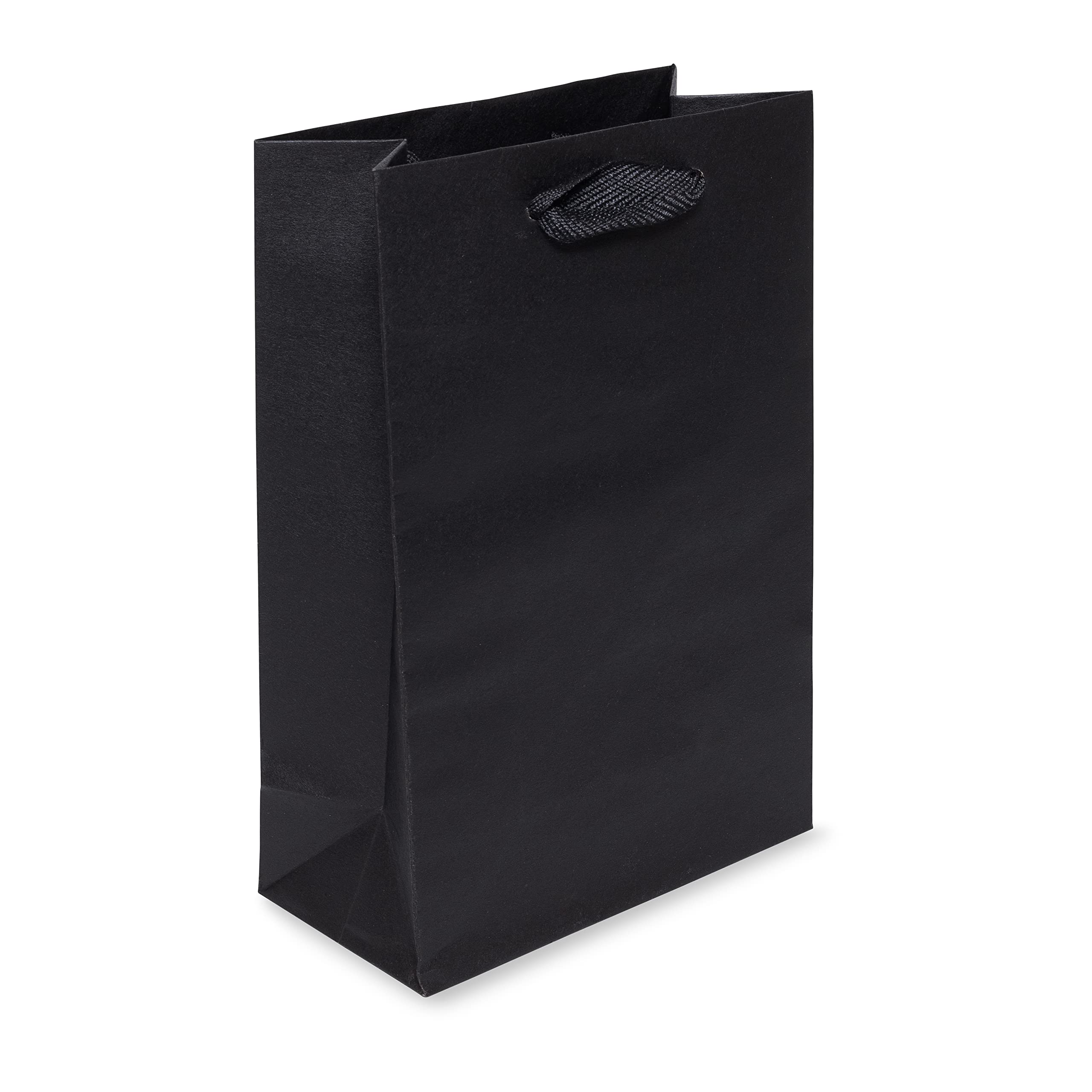 Black Gift Bags with Handles - 6x3x9 50 Pack Mini Gift Bags with Handles, Boutique Bags, Kraft Paper Totes for Wedding, Party Favors, Goodie Bags, Gift Wrap, Small Business & Retail Shopping, Bulk