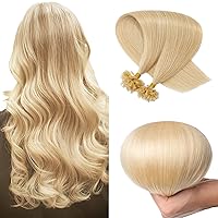 SEGO U Tip Pre Bonded 100% Remy Human Hair Extensions Keratin Fushion Nail Tip Human Hair Extensions Long Straight Silky For Women 100 Strands #24 Natural Blonde 16 Inch 50g