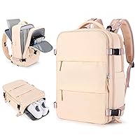 Large Travel Backpack for Women and Men - Waterproof, Shoe and Wet Compartment, USB Charging, Luggage Trolley Straps, Anti-Theft Pocket, 15.6