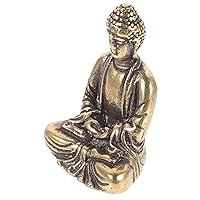 BESTOYARD Buddha Statue Ornament Copper Craft Statue Zen Decorations for Home Buddha Figurines Copper Sakyamuni Exquisite Buddha Decor Sakyamuni Ornament Desktop Sakyamuni Decor Zen Figurine