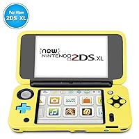 TNP Silicone Case Compatible with New Nintendo 2DS XL (Yellow) - Soft Rubber Protective Grip Cover Sleeve Game Console Skin Guard Non-Slip Comfort Gel Ergonomic Controller Shell Accessories