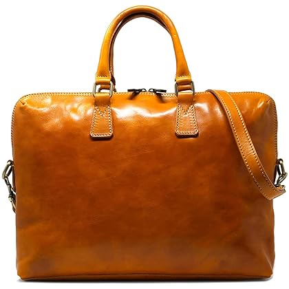 Floto Milano Slim Yellow Briefcase Attache Lap-top Case