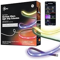GE Cync Dynamic Effects Smart LED Light Strip Extension, Room Décor Aesthetic Color Changing Lights, LED Lights for Bedroom and TV, Works with Amazon Alexa and Google, 8 ft Extension ONLY