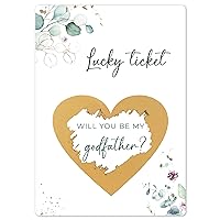 Joli Coon Will you be my godfather scratch card - Godfather proposal card - Godparents proposal gift - Eucalpytus