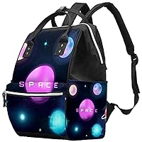 Baby Diaper Bag Maternity Nappy Backpack, Tote Travel Bag for Women Men Galaxy Space Planets Stars and Rocket