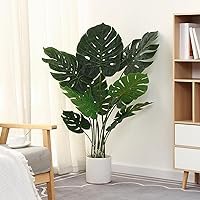 Artificial Monstera Plant 4FT Tall Fake Swiss Cheese Potted Faux Tropical Floor Plants Indoor Decorative House Palm Trees for Home Office Living Room Decor