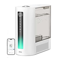 Dreo Smart Humidifier for Plants,Warm and Cool Mist for Bedroom, 6L Large Capacity Lasts up to 60 Hours,Easy Top Fill, Essential Oil Diffuser for Home Large Room, Works with Google/Alexa, White