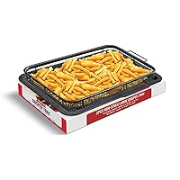 Bakken- Swiss Crisper Tray Gray marble Coating - 2-Piece Set , Non-Stick Basket Design for Healthier Cooking in Regular Ovens - Make Great Crispy Food , Bacon and More, Extra Large Size 19
