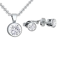 Amoonic FF07 Women's Jewellery Set 925 Silver Gift Set Women Jewellery Set Women's Jewellery Set Gift Set Christmas Birthday Girlfriend Necklace Earrings Necklace