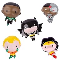 DC Comics Mold Free Super Heroes Bath Squirter Toys for Toddlers, 5 Pack Baby Toy Squirters, Batman, Wonder Woman, Green Lantern, Cyborg and Aquaman Bath Time Toys