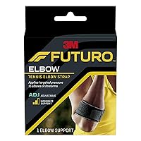 FUTURO Tennis Elbow Strap, Provides Moderate Support to Weak, Sore and Injured Tendons, Adjustable