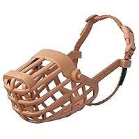 Baskerville Classic Basket Muzzle - Dog can Pant and Drink, Prevents Biting and Food Waste Scavenging, Strong TPR, Breathable Dog Training Muzzle for Long Nosed Medium to Large Dogs (Size 8)