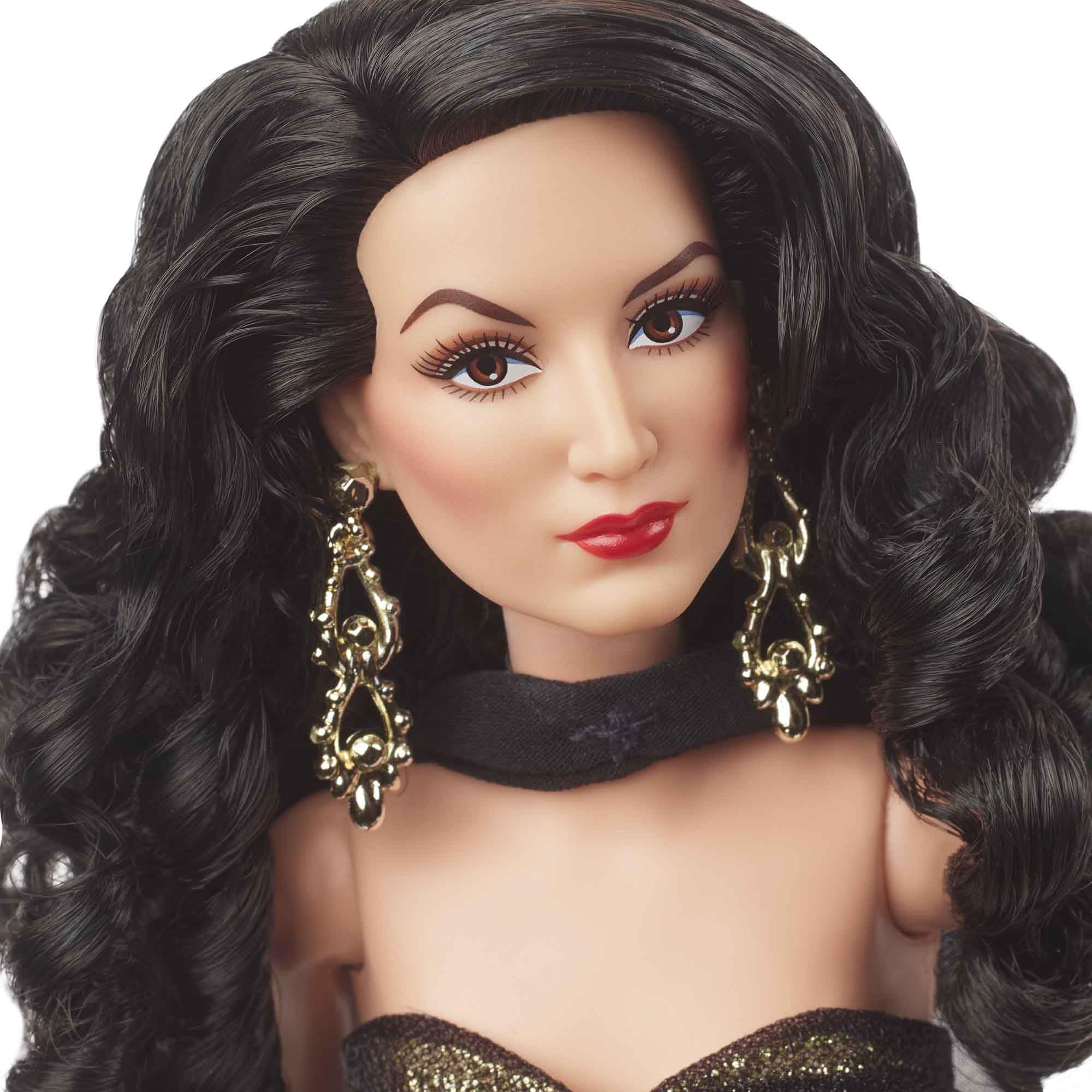 Barbie Collector Signature Doll, María Félix Wearing Elegant, Glimmering Gold and Black Gown with Ornate Jewelry, Barbie Tribute Collection