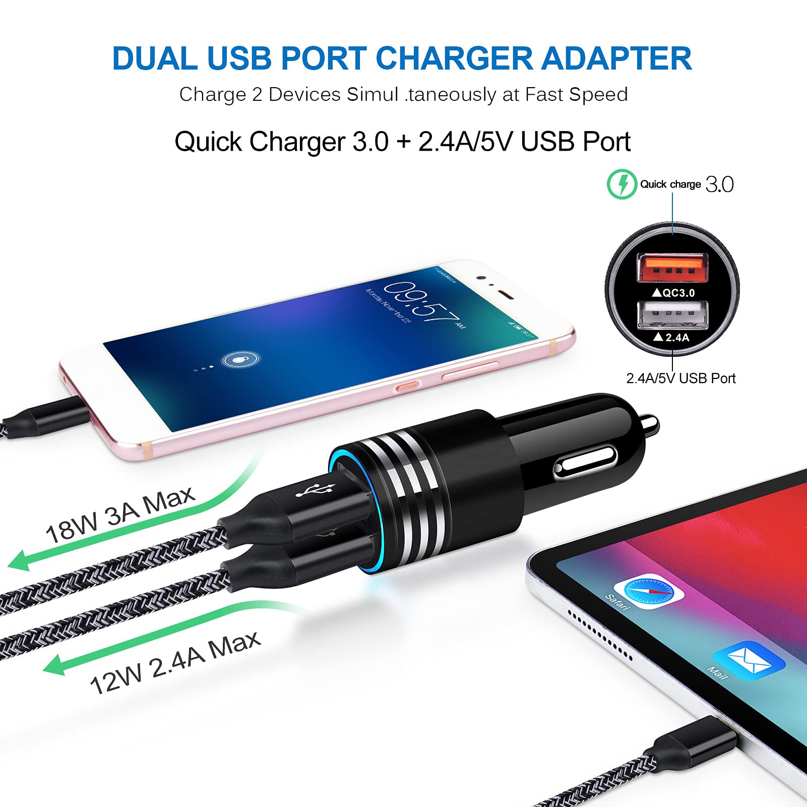 USB C Fast Charger for Samsung Galaxy S23/S22/S21/S21 Ultra/S21+/S20 FE Note 20 Ultra A13 A53 A12 A32 A42 A21 A51 A71 A10E A20 A50 S10 S9 S8,Quick Charge 3.0 Wall Charger Car Adapter 6FT Type C Cable