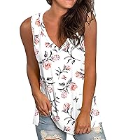 Womens Summer Tops Printed Short Sleeve V Neck Tee Simply Beach Oversized T Shirts for Women