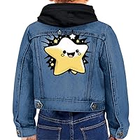 Anime Star Toddler Hooded Denim Jacket - Cartoon Jean Jacket - Cute Denim Jacket for Kids