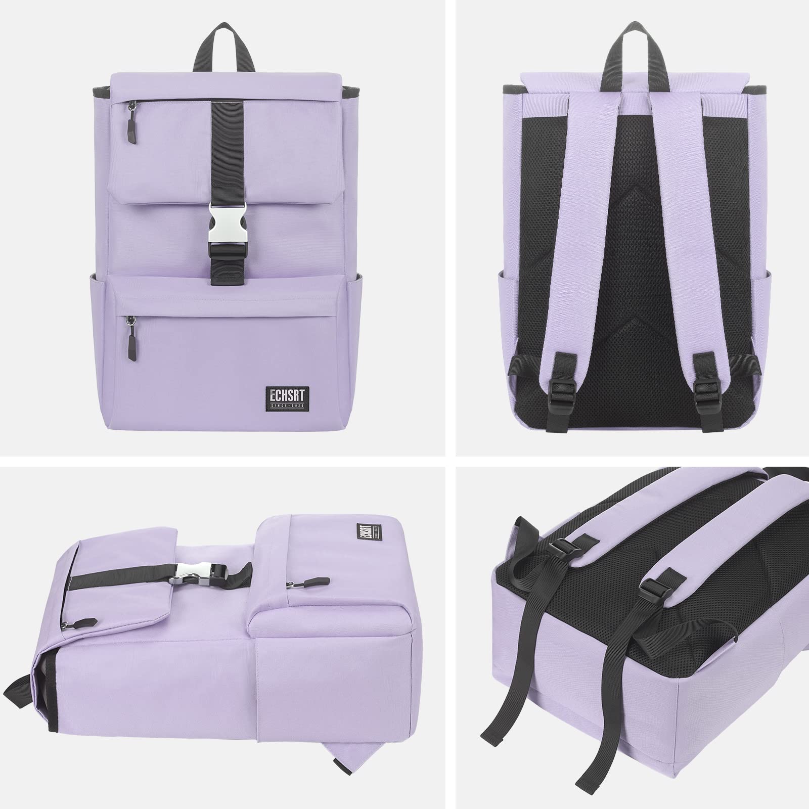 ECHSRT Laptop Backpack for Women 16-inch Water Resistant Business Travel Daypack College School Bookbag for Men Purple