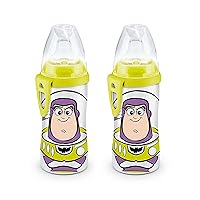 NUK Buzz Lightyear Active Cup, 10 Oz, 2-Pack – BPA Free, Spill Proof Sippy Cup