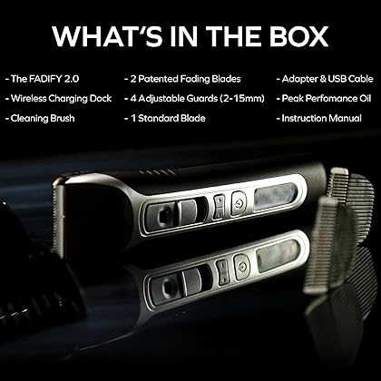 The FADIFY 2.0 Patented Mens Hair Auto Fading Clipper Cordless Trimmer Professional Haircut & Grooming Kit Rechargeable LED Display