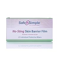 Safe n' Simple No Sting Skin Prep Barrier Wipes - 25 Individual Ostomy Barrier Film Wipes - Skin Prep Protective Wipes - Bandage Medical for Skin