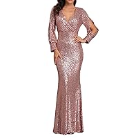 Sparkly Dresses for Women 1920s Dresses Long Sleeve Glitter Sequins Striped Mesh Cocktail Party Dress