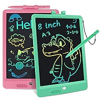 2Pcs LCD Writing Tablet, Erasable Reusable Toddler Drawing Board Drawing Pads.8.5 InchToddler Drawing Board for Christmas Birthday Gift for 3 4 5 6 7 8 Years Old Toddler (Pink & Green)