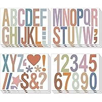 12 Sheets Capital Number and Letter Stickers, 4 Inch Large Vinyl Self Adhesive Big Font Stick on Decals Alphabet Waterproof Decorations for Craft Poster Window Mailbox Car Truck (Morandi Color)