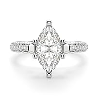 2.50 CT Marquise Moissanite Engagement Ring 10K 14K 18K Solid Gold Moissanite Diamond Ring 925 Sterling Silver Solitaire Engagement Ring Wedding Ring for Women