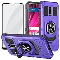 Ailiber for Tracfone BLU View 4 Case, BLU B135DL Case with Screen Protector, Ring Kickstand for Magnetic Car Mount, Military Grade, Heavy Duty Shockproof Rugged Durable Phone Cover for View 4-Purple
