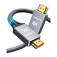 Capshi 8K HDMI Cables 2.1 Long, 50ft Fiber Optic, High Speed 48Gbps, 8K@60Hz, 4K@120Hz, 2K@240Hz, HDCP 2.2&2.3, eARC, HDR, Ethernet, Braided Cord for UHD TV, PS5, PS4, Xbox Series X/S, Monitor, PC