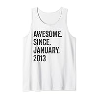10 Years Old Awesome Since January 2013 10th Birthday Tank Top
