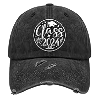 Class 2024 Hats for Mens Washed Distressed Baseball Caps Low Profile Washed Hiking Hats Adjustable