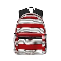 Lightweight Laptop Backpack,Casual Daypack Travel Backpack Bookbag Work Bag for Men and Women-red stripe