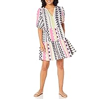 Velvet by Graham & Spencer womens Danica Neon Jacquard Tiered Casual Dress, Multi, X-Large US