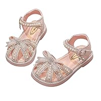 Girl Shoes Size 9 Toddler Kids Baby Summer Girls Closed Toe Sandals Pearl Glitter Diamond Girls Size 2 Flip Flops