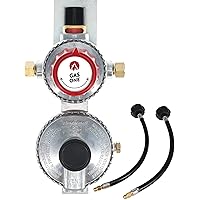 GasOne 2-Stage Auto Changeover LP Propane Gas Regulator With Two 12 Inch Pigtails - RV Propane Regulator for 2 tank - For RVs, Vans, Trailers