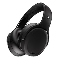 Crusher ANC 2 Over-Ear Noise Cancelling Wireless Headphones with Sensory Bass, 50 Hr Battery, Skull-iQ, Alexa Enabled, Microphone, Works with Bluetooth Devices - Black