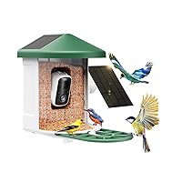 Bird Feeder with Camera with AI Identify Bird Species Solar Panel, Smart Bird House with Cam, Live View, Instant Arrival Alerts, Capture Bird Video, Gift for Bird Lover Watching Birds