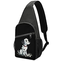 Dalmatian Dog Crossbody Sling Backpack Adjustable Straps Chest Bag for Hiking Traveling Outdoors