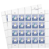 Sailboats Postcard Rate USPS Postage Stamp 2 Sheets of 20 US Postal Forever First Class Outdoor Ocean Lake Summer Sea Boat Water Party Wedding Celebration Anniversary (40 Stamps)