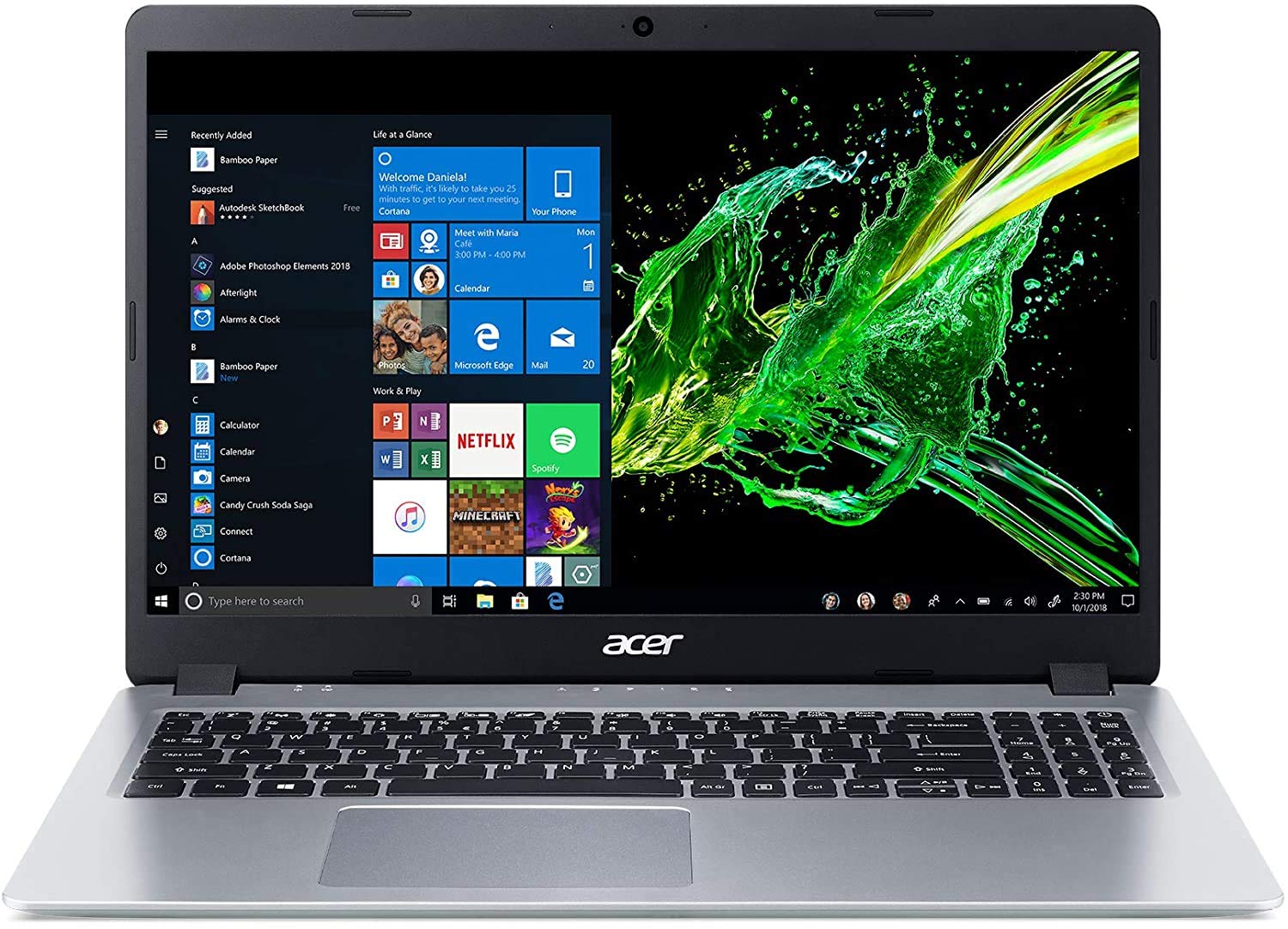 2021 Newest Acer Aspire 5 Slim Laptop, 15.6 inches Full HD IPS Display, AMD Ryzen 3 3200U, Vega 3 Graphics, 8GB DDR4, 128GB SSD, Backlit Keyboard, Windows 10 + Nly MP