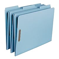 Smead 100% Recycled Pressboard Fastener File Folder, 2 Fasteners, 1/3-Cut Tab, 2