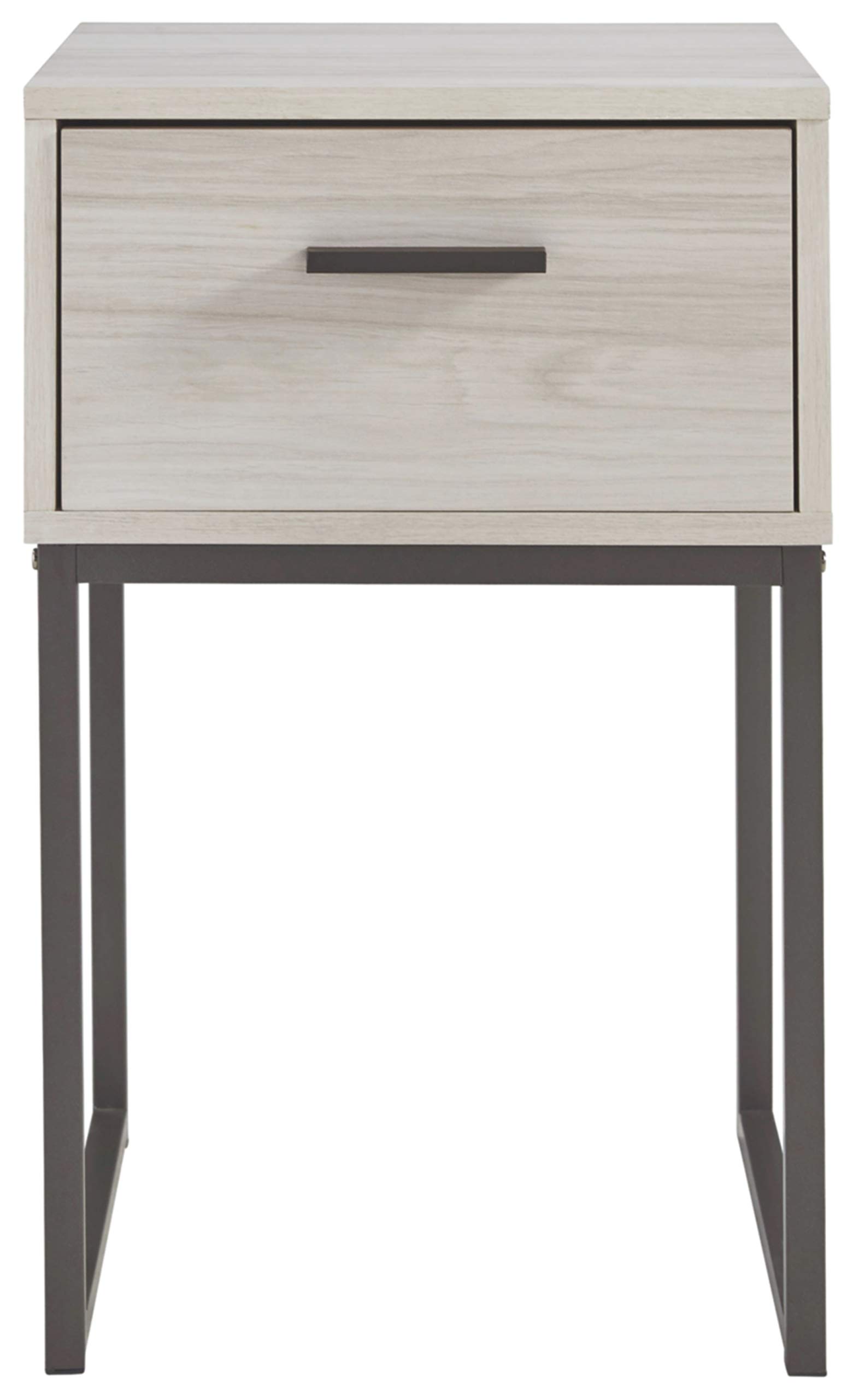 Signature Design by Ashley Socalle Modern Industrial Nightstand, Natural Beige