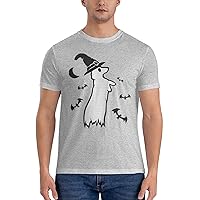 Men's Cotton T-Shirt Tees, I'm My Pomeranian Emotional Support Human Graphic Fashion Short Sleeve Tee S-6XL