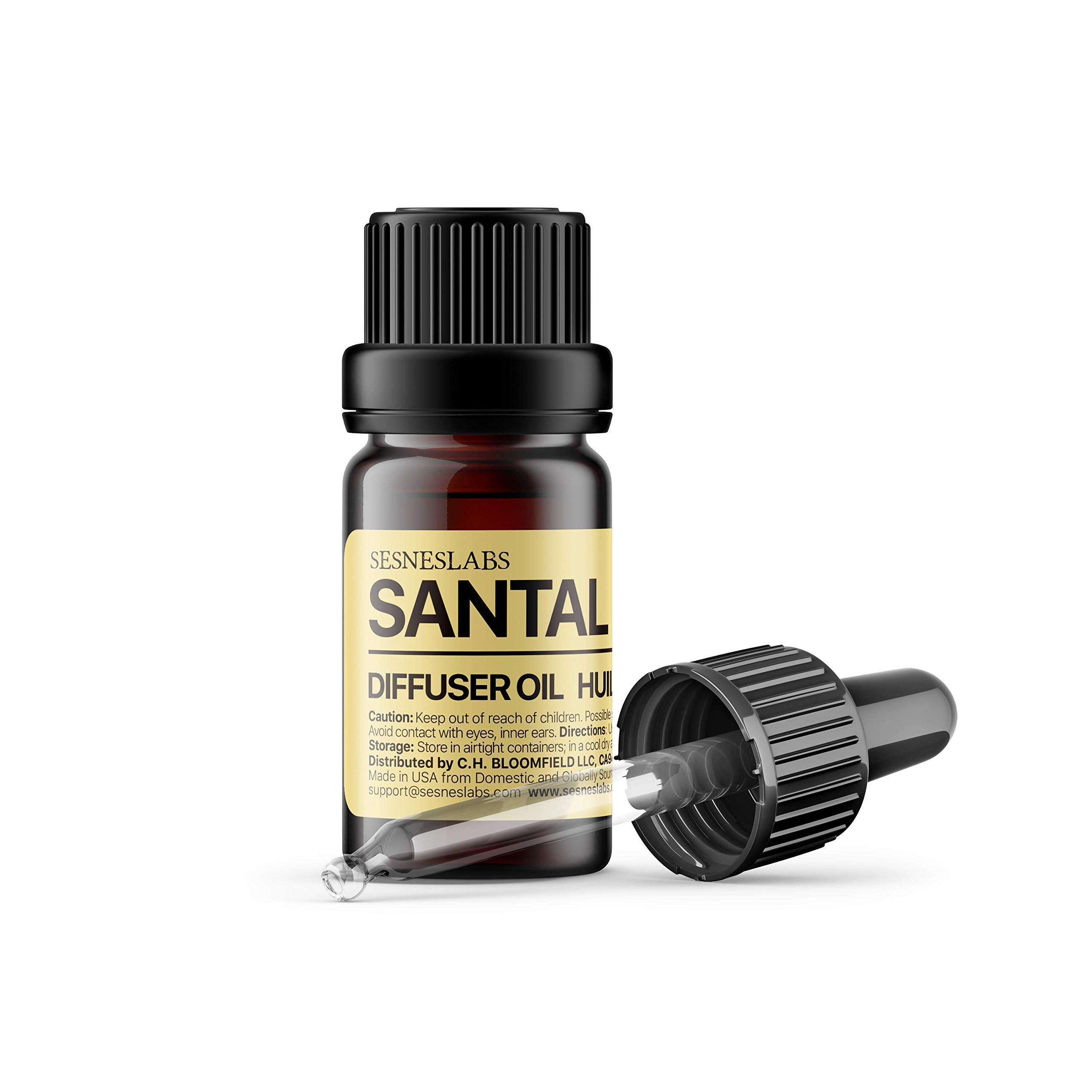 sesneslabs Santal Diffuser Oil, Niche Scent, Amber Coco Vanilla Cedar Sandalwood Musk Essential Oils Blend for Ultrasonic Diffuser Scent Projects(.33 oz/10 ml)