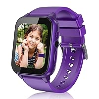 iCHOMKE Smart Watch for Kids, Girls Boys Smartwatch with 26 Games Camera Video Recorder and Player, Pedometer Calendar Flashlight, Audio Book etc., Gifts for 4-12 Years Children (Purple)