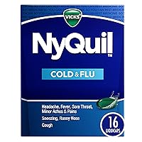 Nyquil Cold and Flu Nighttime Relief Liquid Capsules, 16 Count