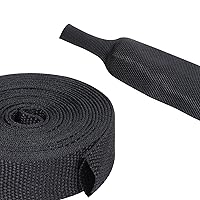 Heat Shrink Braided Sleeving Fabric Tubing 2 in 1 Wiring Harness Tubing Abrasion Resistant Cable Sleeve for Protection Wire/Sheath/Irregular Shape Hose (1/2